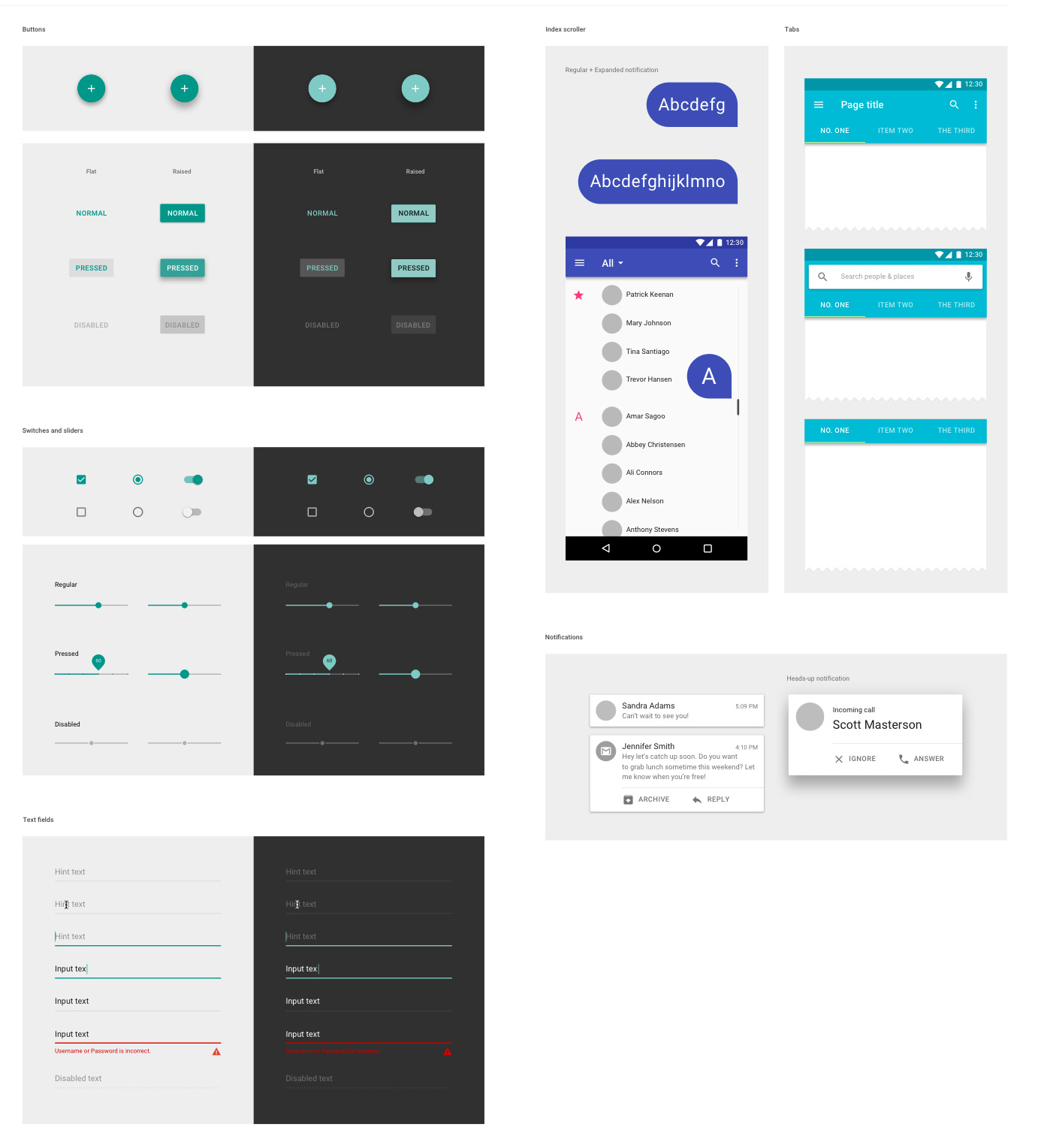 Google Material Design UI