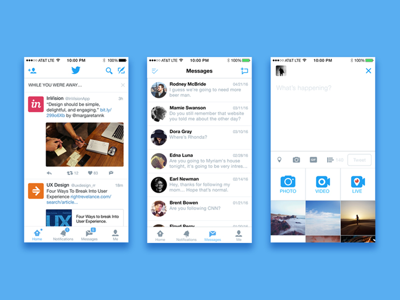 iOS Twitter Mockup