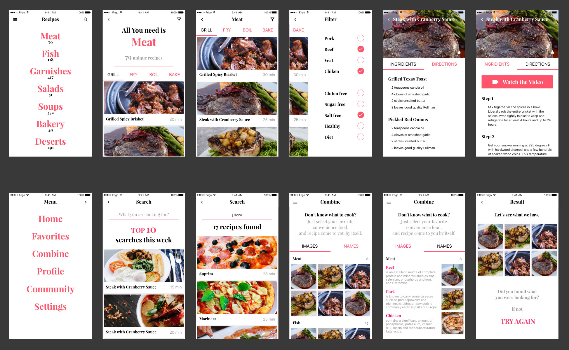 1357 Recipe App UI Kit