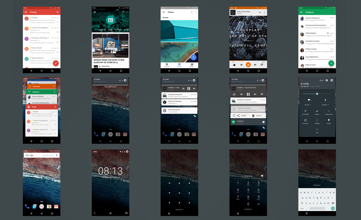 Android M GUI Kit