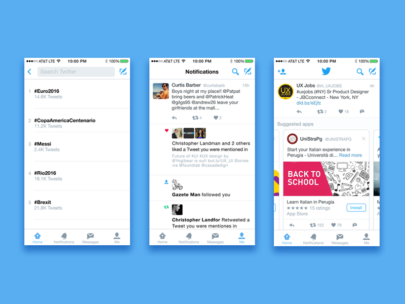 iOS Twitter Mockup