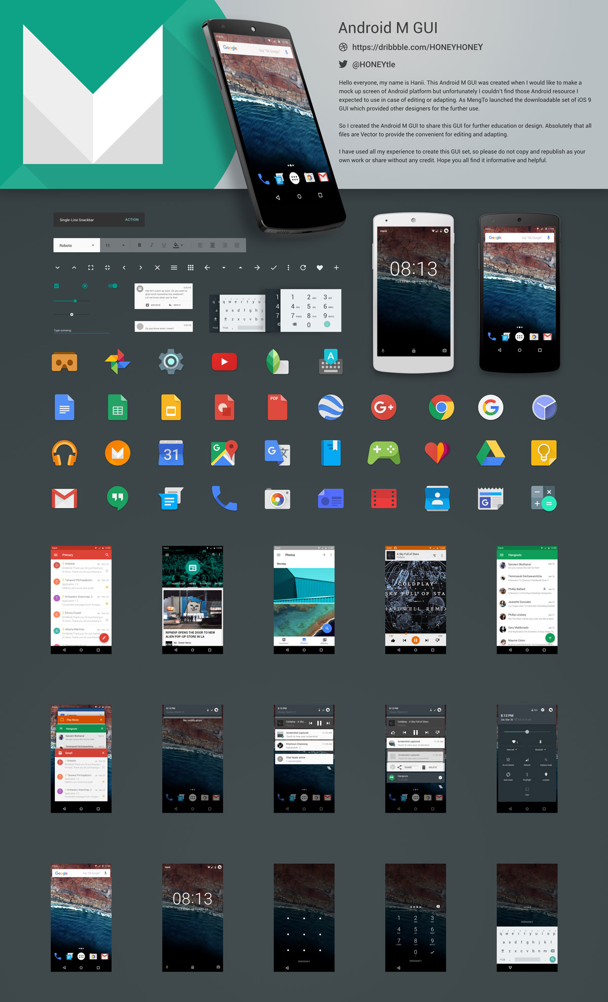 Android M GUI Kit