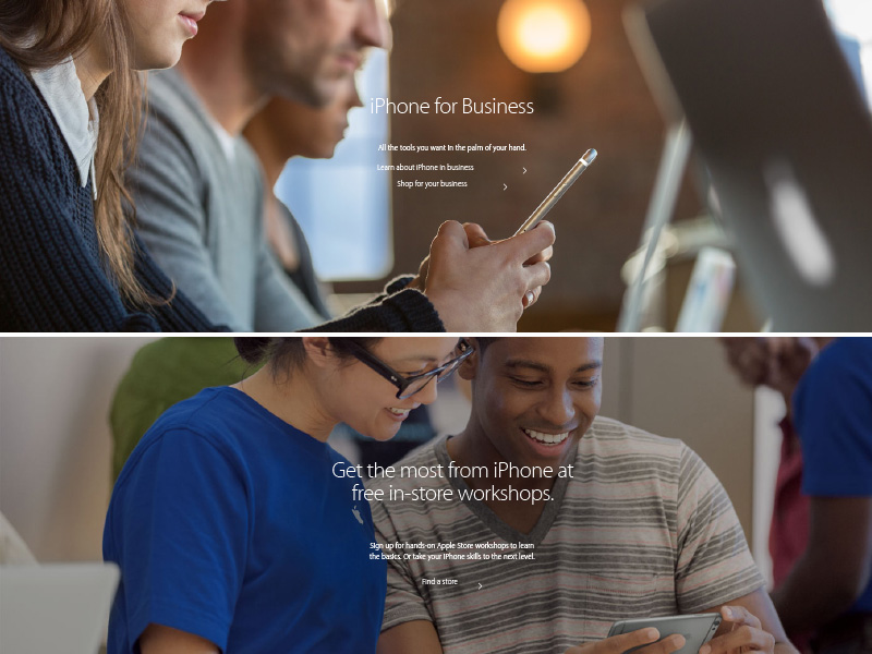 Apple iPhone Landing Page