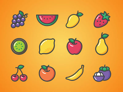 12 Fruity Icons