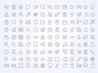 170 Web Line Icons