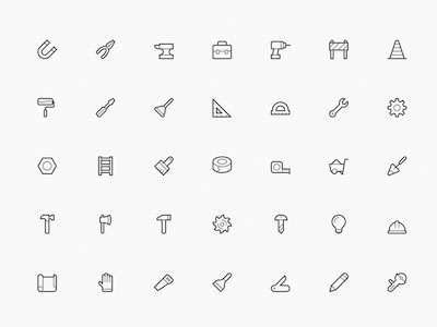 40 Craftsman Tools Icons