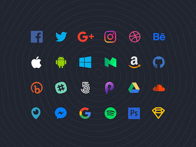 70 Flat Social Icons