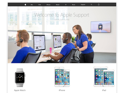 Apple Support Page Layout