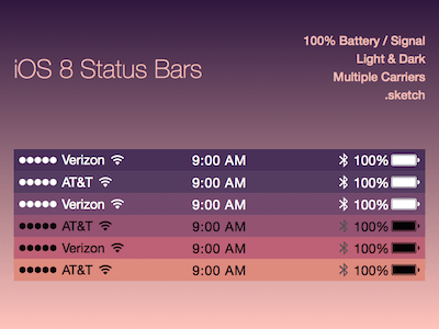 iOS 8 Status Bars