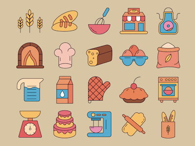 20 Bakery Icon Set