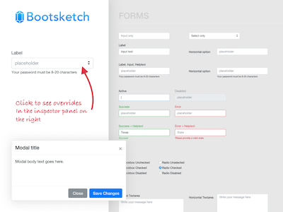 Bootsketch Form and Modal Sample