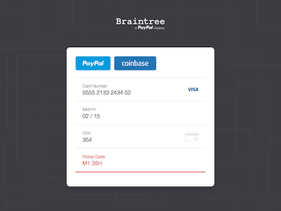 Braintree Drop-In UI Form