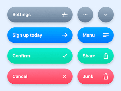 Buttons with Icons and Gradients