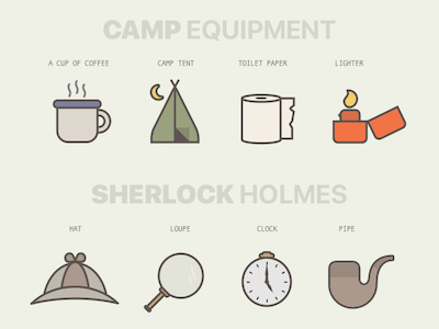 Camping Sherlock Holmes Icons