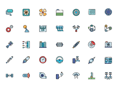 Colorful Engine Icons