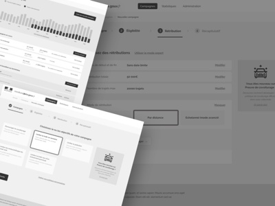 Wireframes for Carpooling Service in France
