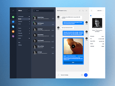 Desktop and Mobile Chat Dashboard