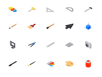 Isometric Design Tools and Icons