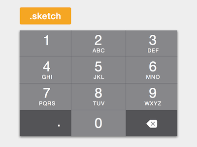iOS 8 Dark Numeric Keyboard