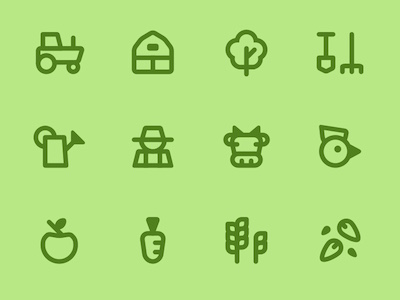 12 Tiny Farm Icons