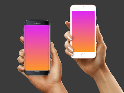 Mockup Hands with iPhone and Samsung