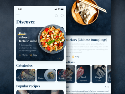 Recipes App Screens