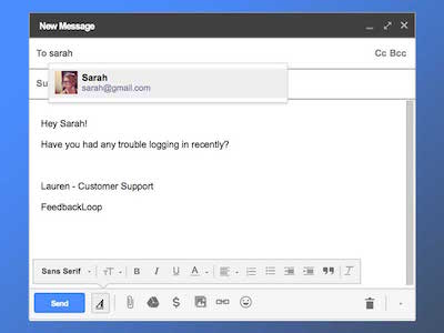 Gmail New Message UI