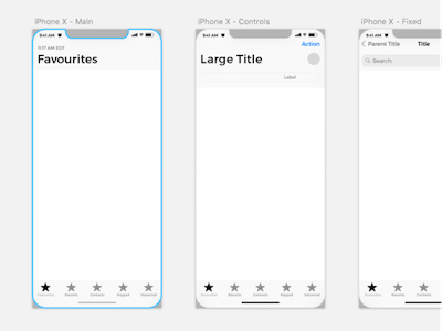 iPhone X Wireframe Kit