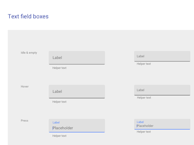 Material Design Textfield Boxes