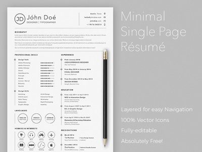 Minimal Single Page Resume