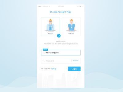 Login Form and Illustration