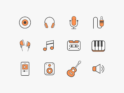 12 Colorful Music Icons