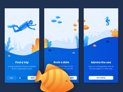 Diving Tours Onboarding Screens
