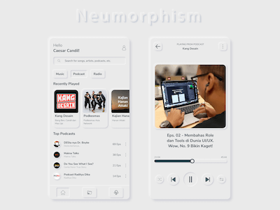 Neumorphism Podcast App