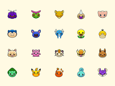 Colorful Pokemon Go Icons