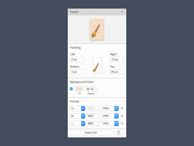 Export Settings UI