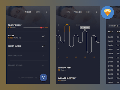 Sleepbot iOS UI