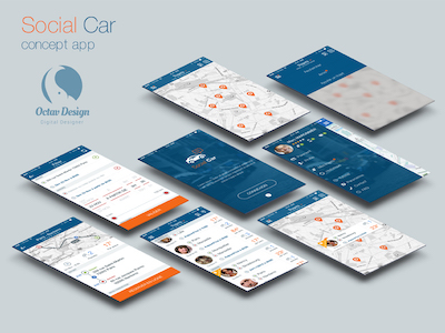 Social Car Concept UI Kit