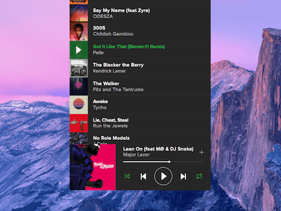 Spotify Mini Player for Mac Concept