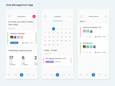 Task Management Screens