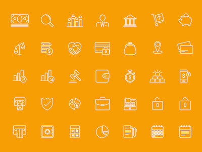 39 Thin Line Business Icons