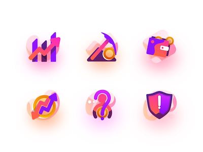 6 Colorful Trading Icons