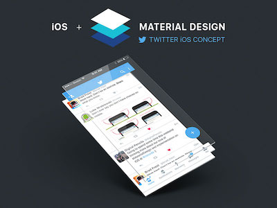 Twitter iOS Material Design Concept