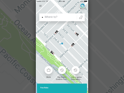 Uber iOS Home Screen