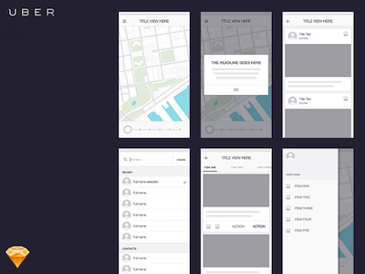 Uber Wireframe Kit