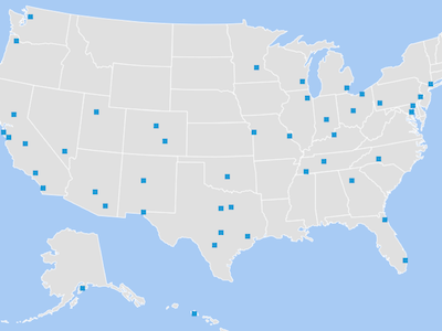 Custom Map with Major US Cities