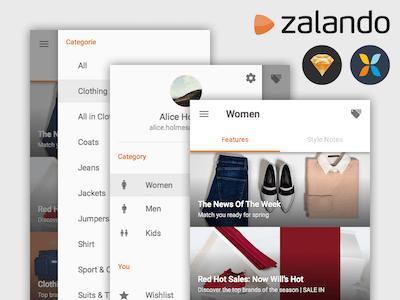 Zalando Material Design UI