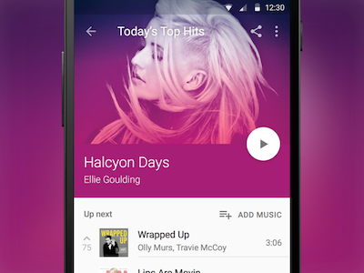 Material Design Music Player