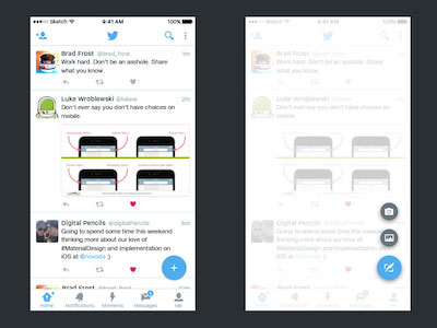 Twitter iOS Material Design Concept