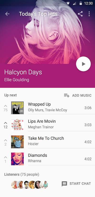 Material Design Music Player